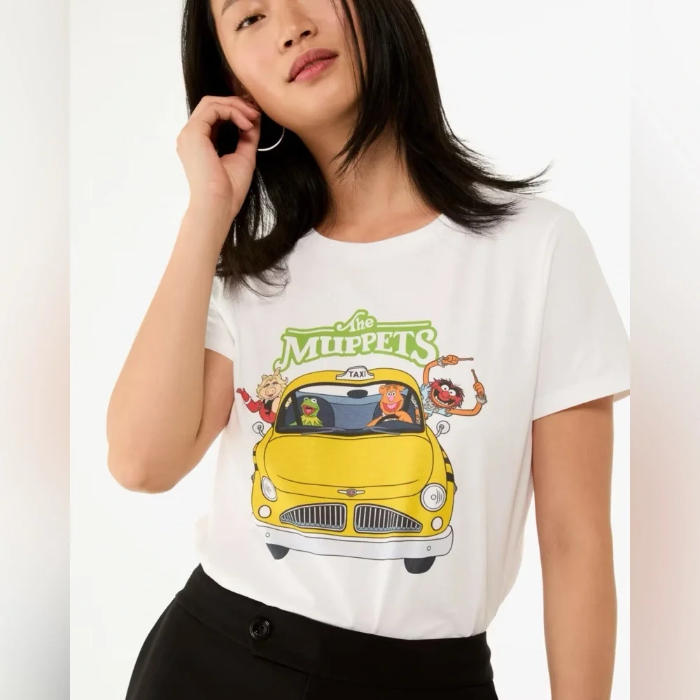 Kate Spade Muppets Taxi T Shirt Tee White XS Kermit Miss Piggy Fozzie Animal